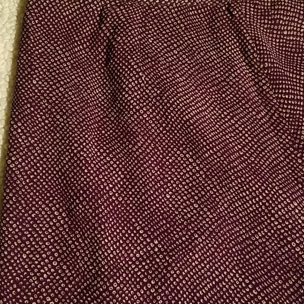 Ann Taylor Plum & Cream Ruffle Skirt Sz 10 - Picture 4 of 7
